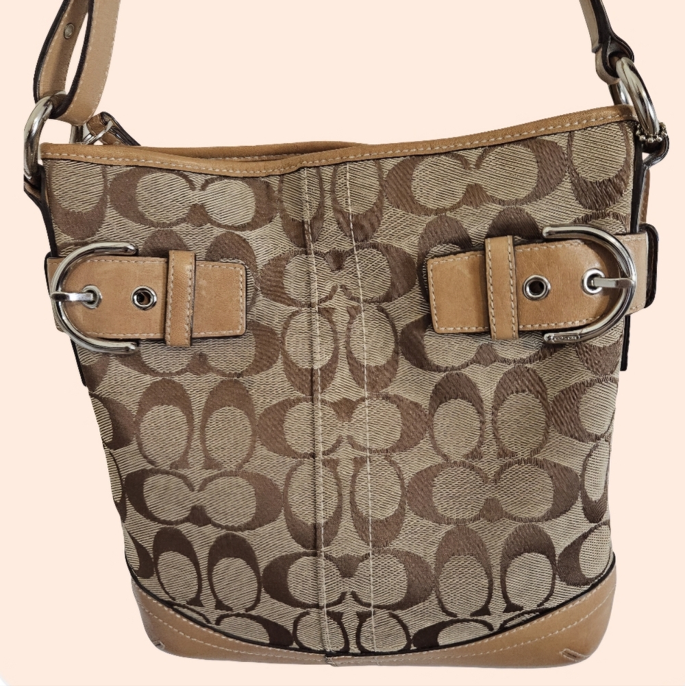 Vintage COACH Logo-Pattern Shoulder Bag PRISTINE - Picture 2 of 14